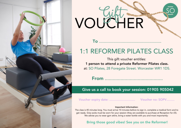 1:1 reformer private pilates class voucher