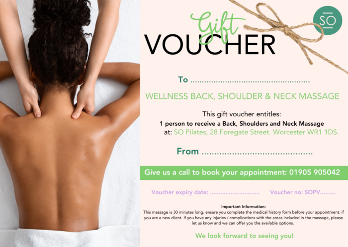back, shoulder neck massage voucher