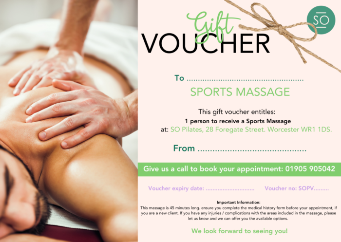 sports massage gift voucher