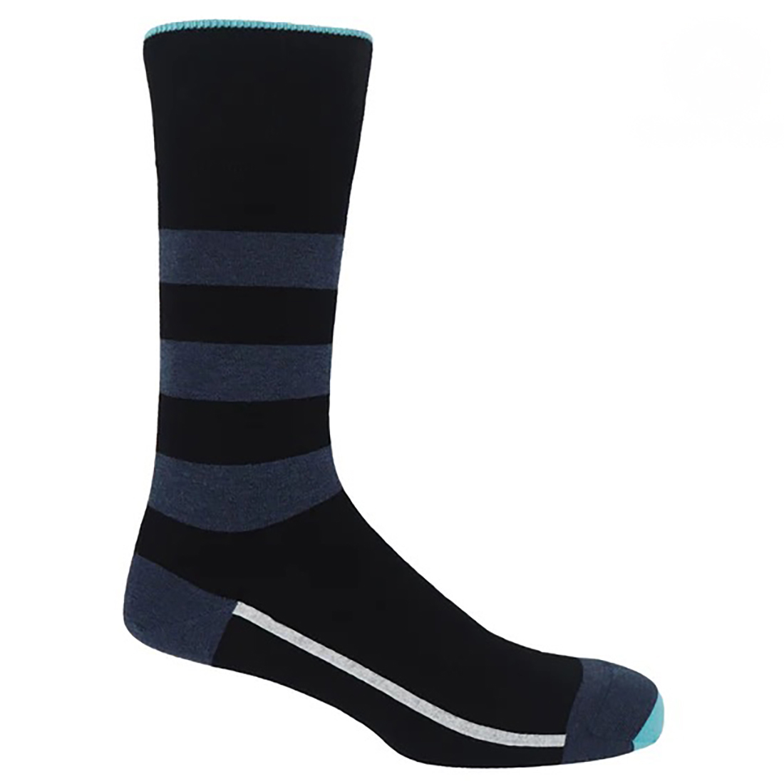 Image of Peper Harow Equilibrium Men’s Ethically Sourced Cotton Socks. Featuring three textured stripes with a stylish line along the front.